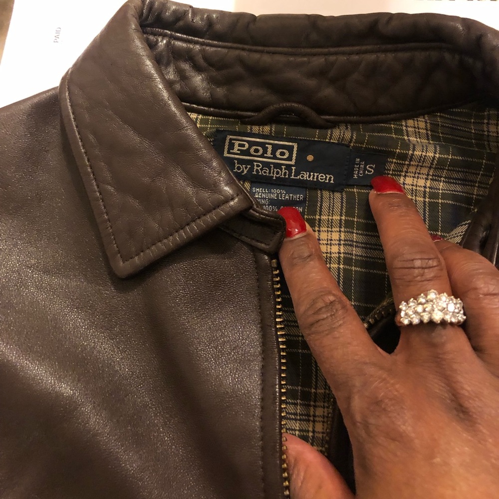 Chocolate Brown Polo leather Jacket